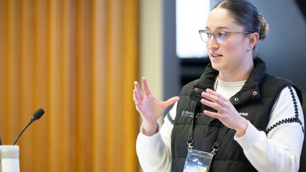 L'Rey Renata explains the whakapapa of waste at the 2025 ZWA hui